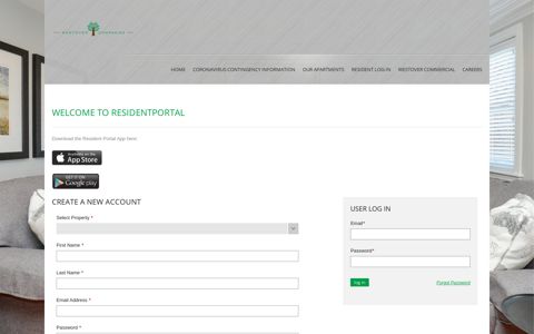 Resident Log-in - the Resident Portal App