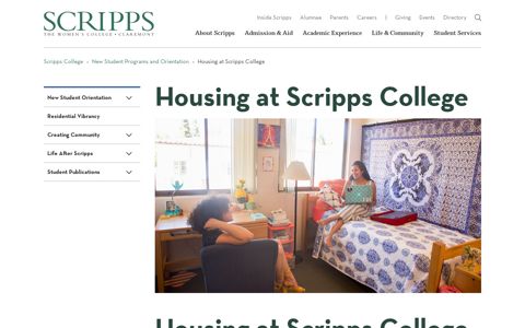 New Student Programs and Orientation | Housing at Scripps ...