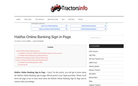 Halifax Online Banking Sign in Page