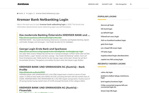 Kremser Bank Netbanking Login ❤️ One Click Access - iLoveLogin