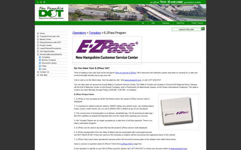 E-ZPass Program | Turnpikes | NH Department of Transportation