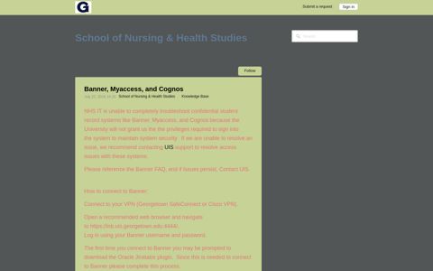 Banner, Myaccess, and Cognos – School of Nursing & Health ...
