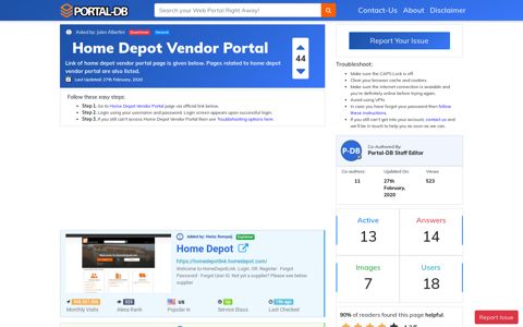 Home Depot Vendor Portal