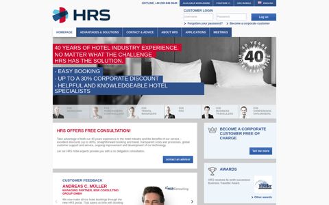 Corporate customer portal - HRS