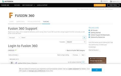 Login to Fusion 360 - Autodesk Community - Fusion 360
