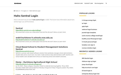 Hahs Sentral Login ❤️ One Click Access