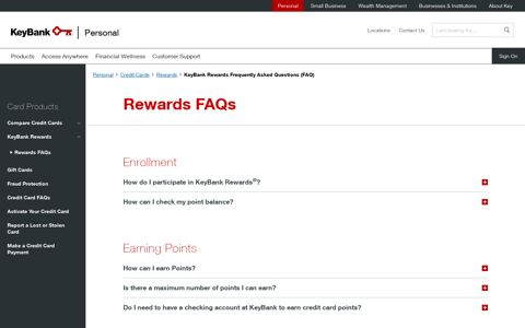 KeyBank Rewards Frequently Asked Questions (FAQ) | KeyBank