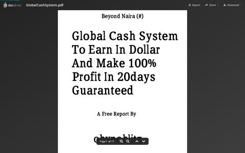 Global Cash System To Earn In Dollar And Make ... - DocDroid