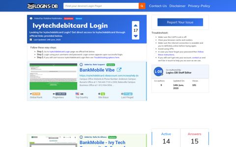 Ivytechdebitcard Login - Logins-DB