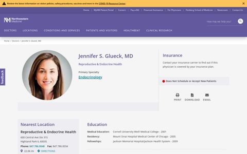 Jennifer S. Glueck, MD | Northwestern Medicine