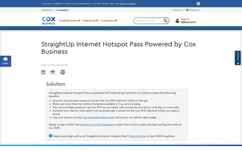 StraightUp Internet Hotspot Pass Powered by Cox | Cox ...