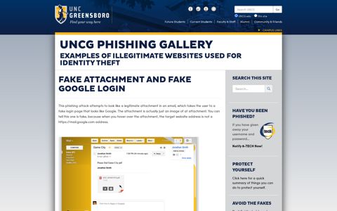 Fake Attachment and Fake Google Login - UNCG Phishing ...