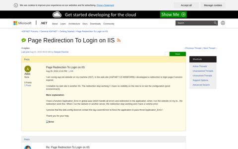 Page Redirection To Login on IIS | The ASP.NET Forums