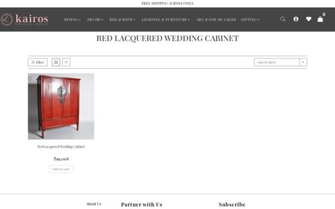 Red lacquered wedding cabinet – Kairos Home India