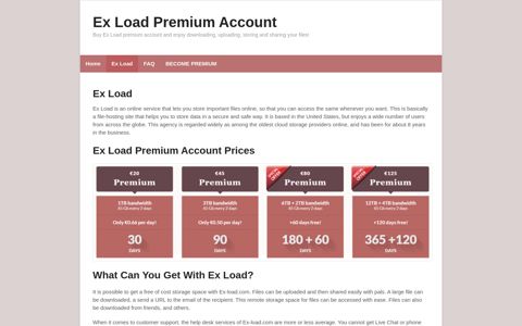 Ex Load Premium Account