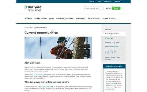 Current opportunities - BC Hydro