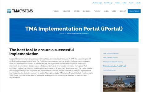 TMA Implementation Portal (iPortal) – TMA Systems