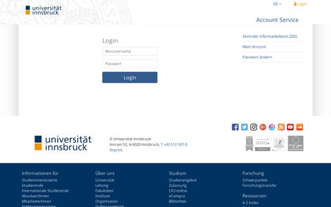 Login - Account Service - Universität Innsbruck