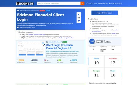 Edelman Financial Client Login - Logins-DB