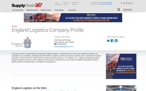 England Logistics - Supply Chain 24/7 Company