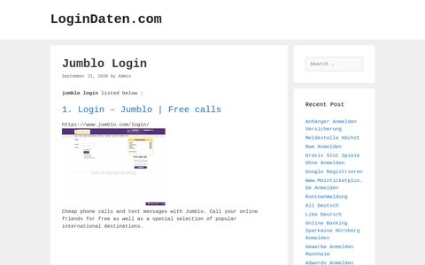 Jumblo - Login - Jumblo | Free Calls - LoginDaten.com