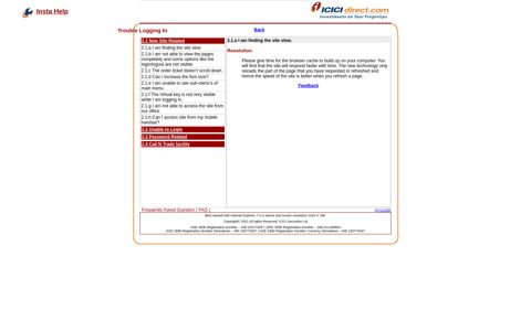 Insta Help - Trouble Logging In - ICICI Direct