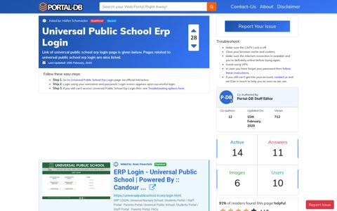 Universal Public School Erp Login - Portal-DB.live