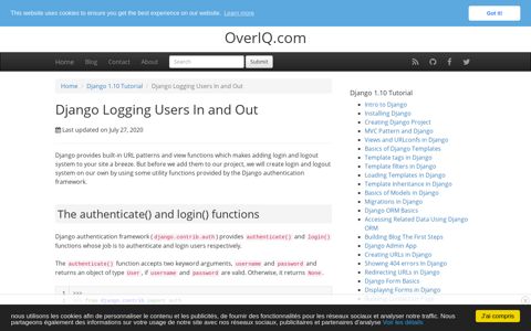 Django Logging Users In and Out - Django 1.10 Tutorial ...