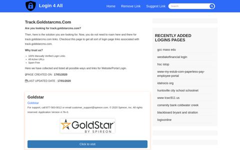 track.goldstarcms.com - Official Login Page [100% Verified]
