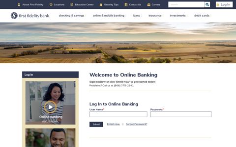 Log In - First Fidelity Bank