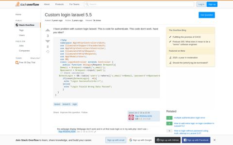 Custom login laravel 5.5 - Stack Overflow