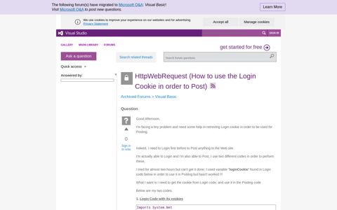HttpWebRequest (How to use the Login Cookie in order to Post)
