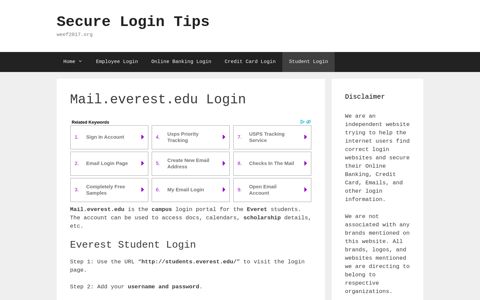 Mail.everest.edu Login - Secure Login Tips