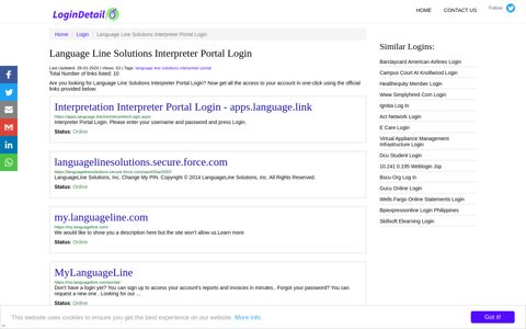 Language Line Solutions Interpreter Portal Login - LoginDetail