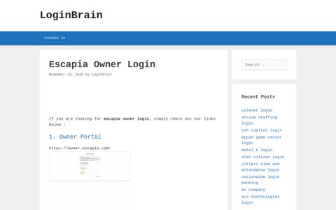 escapia owner login - LoginBrain