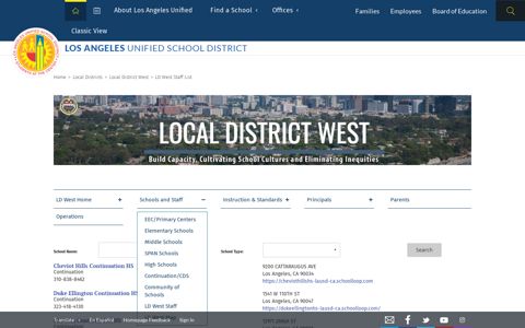 Local District West / LD West Continuation/CDS Schools