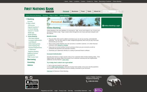 Online Banking - First Nations Bank of Canada