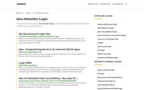 Idea Netsetter Login ❤️ One Click Access