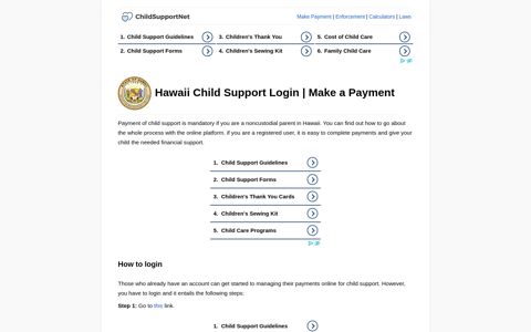 Hawaii Child Support Login | Make a Payment - ℹ️ Child ...