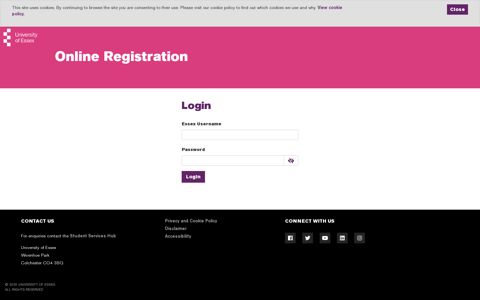 Login - Online Registration | University of Essex