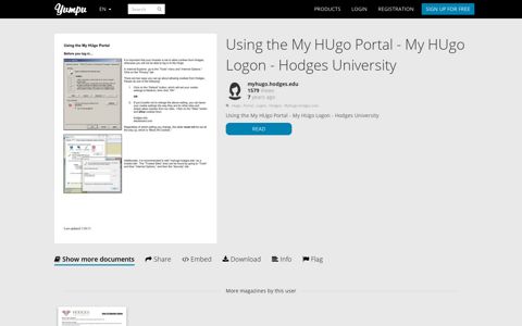 Using the My HUgo Portal - My HUgo Logon - Hodges University
