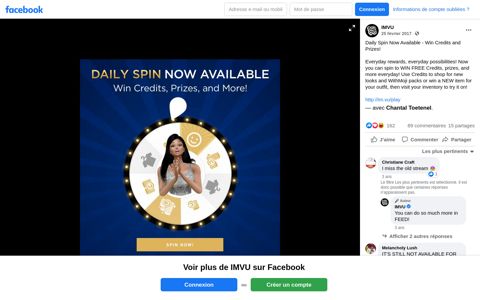 IMVU - Daily Spin Now Available - Win Credits and Prizes ...