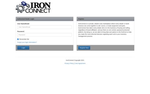 IronConnect Dealer Portal - Sign In