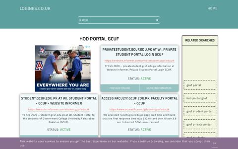 hod portal gcuf - General Information about Login