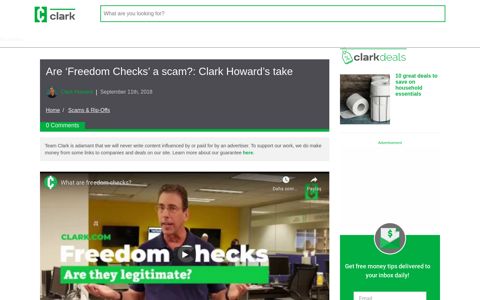 Are 'Freedom Checks' a scam?: Clark Howard's take - Clark ...