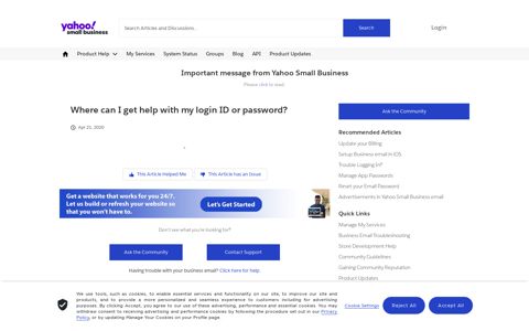 Where can I get help with my login ID or password?