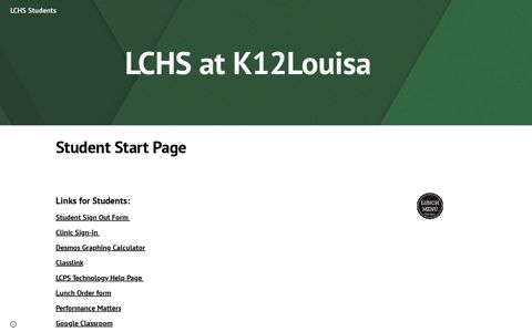 LCHS Students - Google Sites