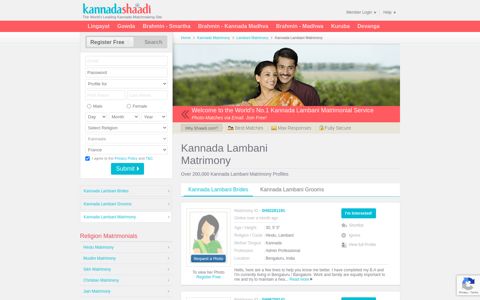Kannada Lambani Matrimonials - No 1 Site for Kannada ...