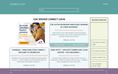 icbc broker connect login - General Information about Login