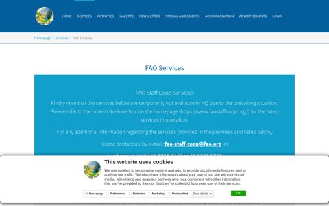 FAO Services - FAO Staff Coop
